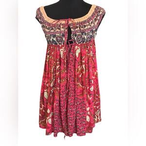 New ~ FREE PEOPLE ~ Bali Mariposa Mini Dress Size S 100% VISCOSE